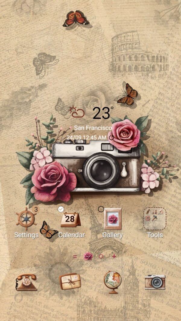 Samsung Themes: ❤️Mun❤️ Vintage Camera ~❤️ Premium Theme classic cutie