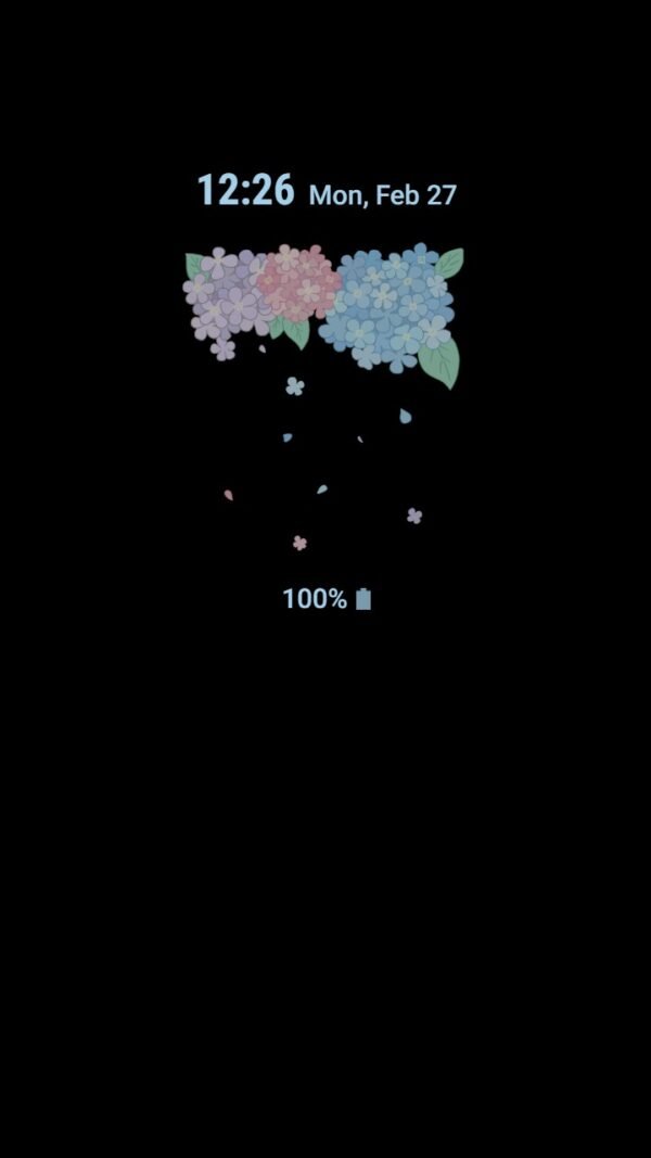 Samsung Themes: ❤️Mun❤️ Simple Hydrangeas ~❤️ Premium Theme about falling petal hydrangeas - Image 7