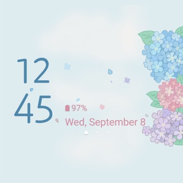 Samsung Themes: ❤️Mun❤️ Simple Hydrangeas ~❤️ Premium Theme about falling petal hydrangeas - Image 8