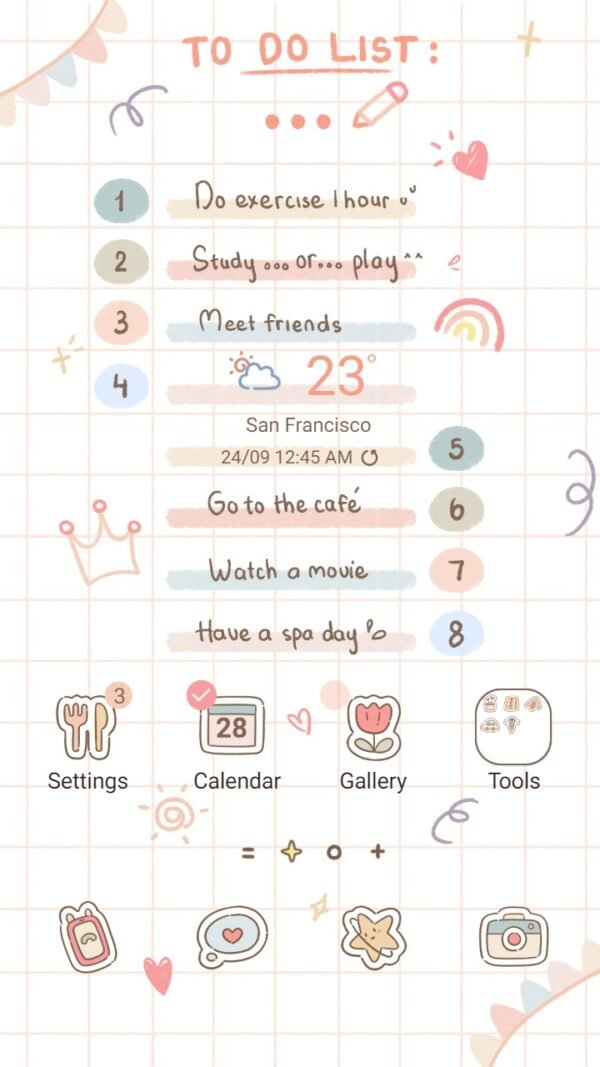 Samsung Themes: ❤️Mun❤️ To do list ~❤️ Premium Theme note paper of tasks that need to be done