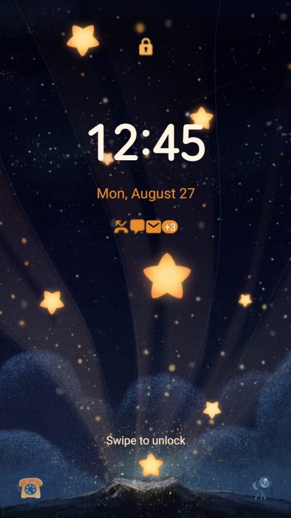 Samsung Themes: [Sim] Star Night ~ Premium Theme gorgeous dream night sky with star and moon - Image 2