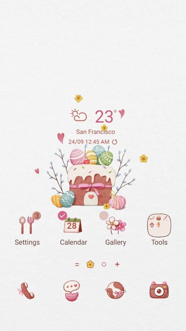 Samsung Themes: ❤️Mun❤️ Easter Bliss ~❤️ Premium Theme a celebration of eggs and cake