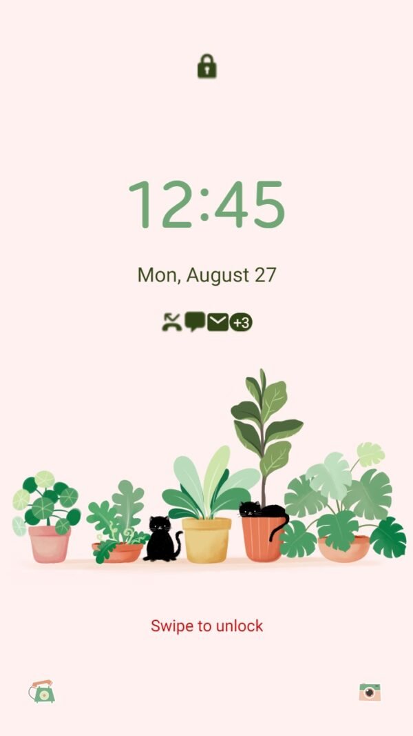 Samsung Themes: ❤️Mun❤️ Cats and Plants ~❤️ Premium Theme simple home garden with the cat - Image 2