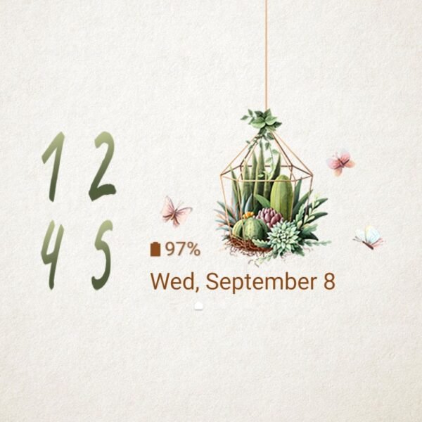 Samsung Themes: ❤️Mun❤️ Vintage Cactus Plants ~❤️ Premium Theme kawaii plants on desk - Image 8