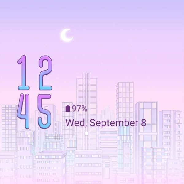 Samsung Themes: ❤️Mun❤️ City Neon ~❤️ Premium Theme magical purple city at night - Image 8