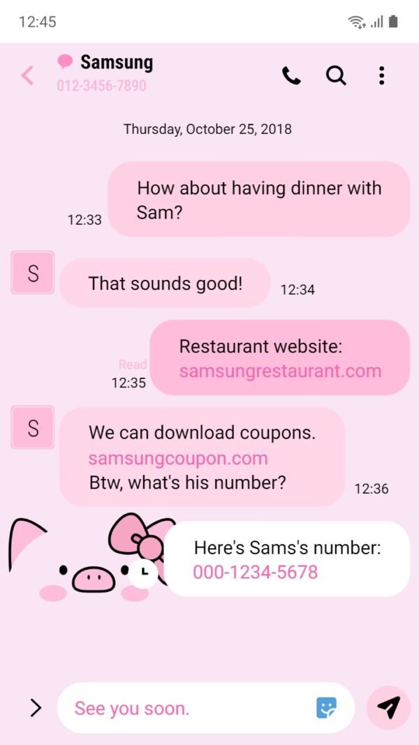 Samsung Themes: ❤️Mun❤️ Hello Piggy ~❤️ Premium Theme a pinky pig on your screen - Image 4