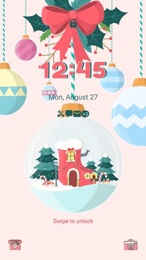 Samsung Themes: ❤️Mun❤️ Christmas Ball Video ~❤️ Premium Video Theme the sock-shaped house inside the Christmas ball - Image 2