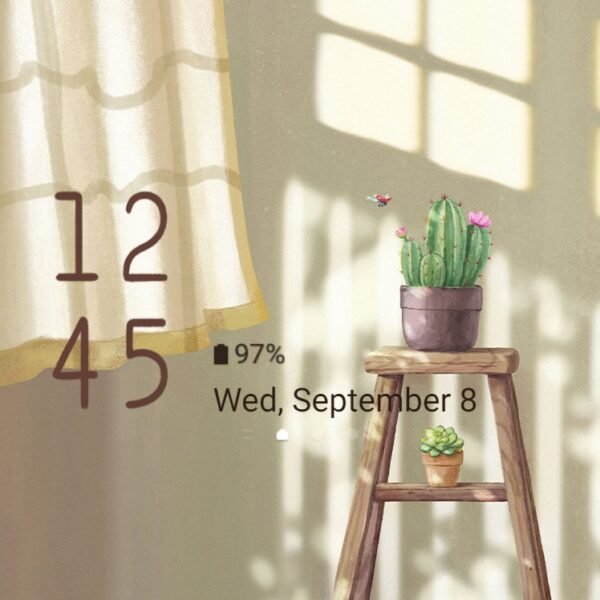 Samsung Themes: ❤️Mun❤️ Sunrise Serenity ~❤️ Premium Theme about chilling and calm cactus corner - Image 8