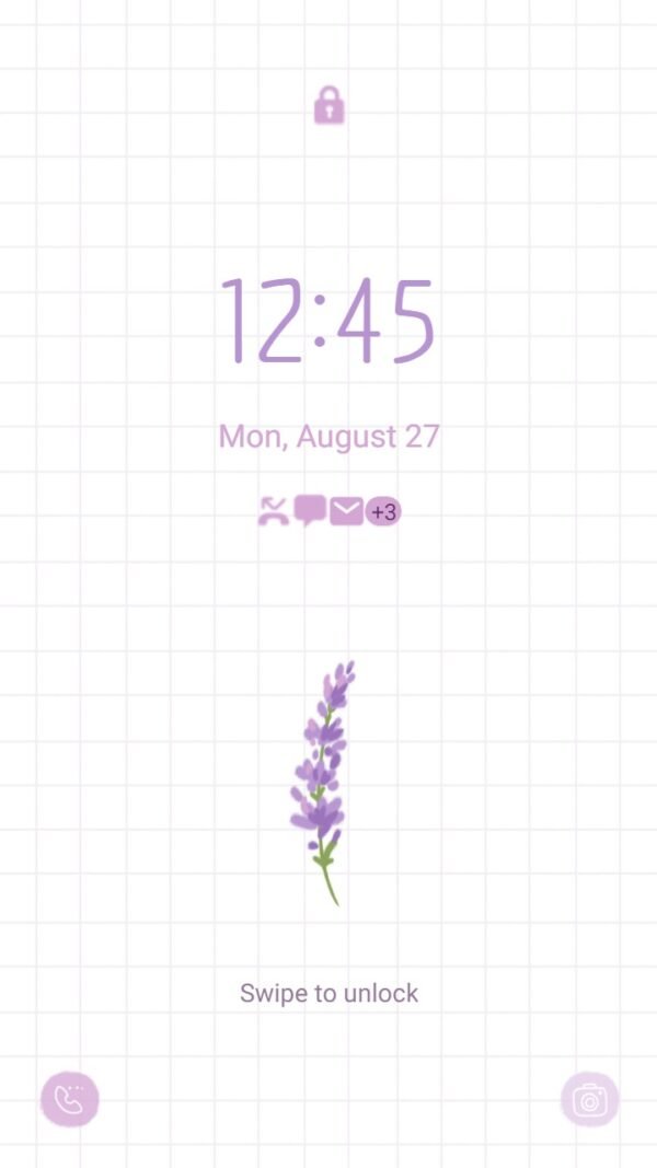 Samsung Themes: ❤️Mun❤️ Little Lavender ~❤️ Premium Theme simple tiny lavender flower - Image 2