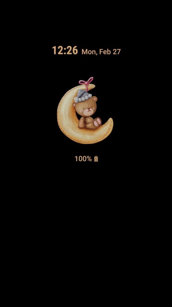 Samsung Themes: ❤️Mun❤️ Teddy on the Moon ~❤️ Premium Theme little bear sleeping on the moon - Image 7