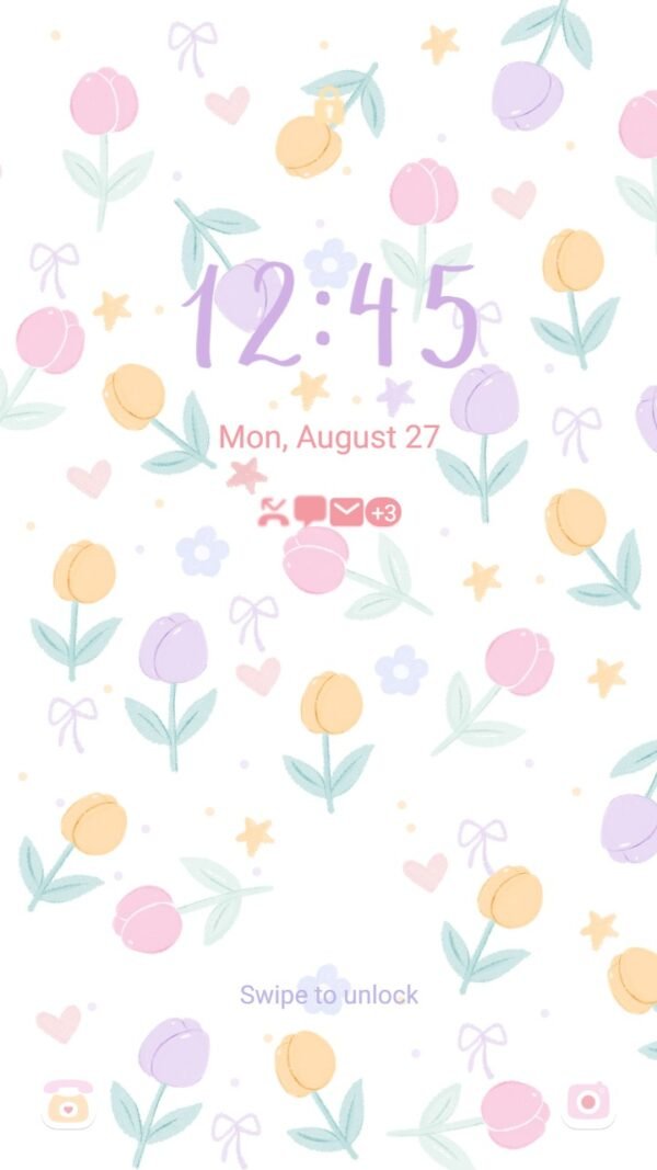 Samsung Themes: [Sim] Cute Tulip Flower ~ Premium Theme small tulips full of pastel colors - Image 2