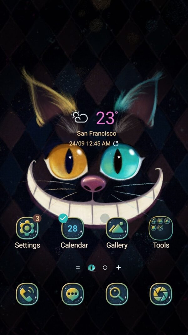 Samsung Themes: [Sim] Catty Shadows ~ Premium Theme a mysterious cat's gaze