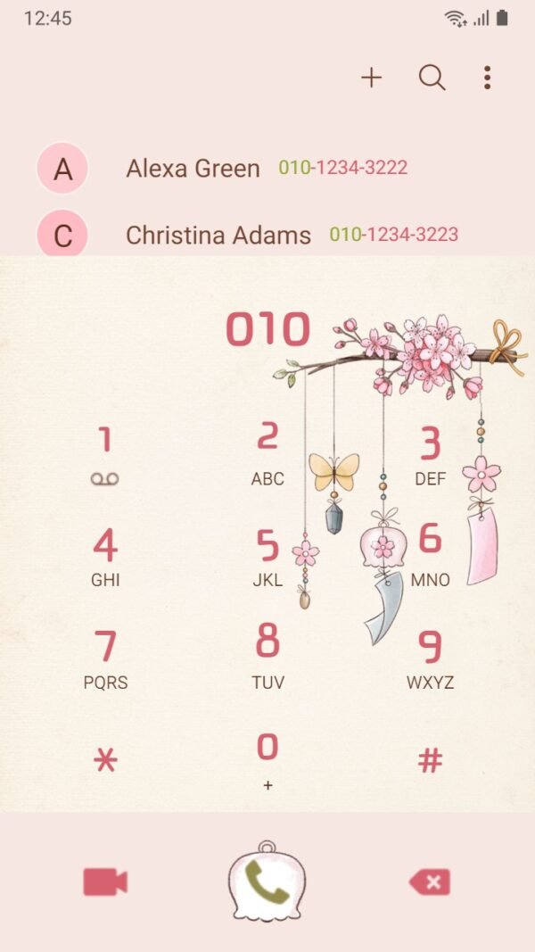 Samsung Themes: [Sim] Blossom Breeze ~ Premium Theme wind chimes hanging with cherry blossoms - Image 3