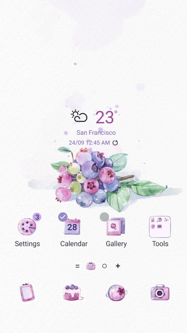 Samsung Themes: ❤️Mun❤️ Blueberry Bounty ~❤️ Premium Theme fresh, ripe blueberries are waiting to be picked