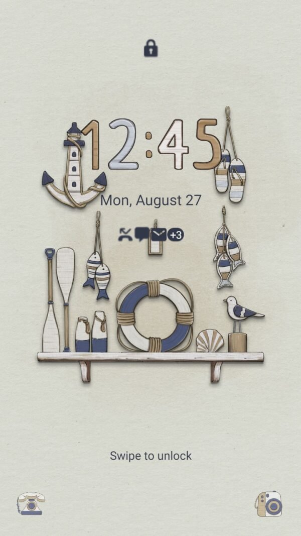 Samsung Themes: ❤️Mun❤️ Wooden Nautical ~❤️ Premium Theme vintage wooden nautical symbols - Image 2