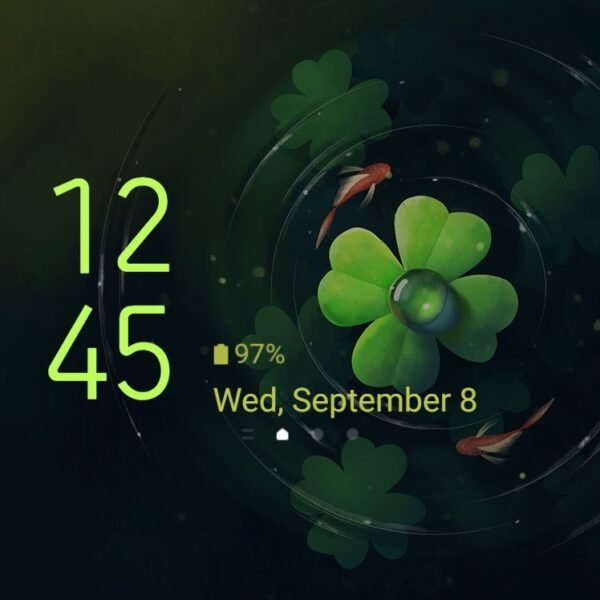 Samsung Themes: ❤️Mun❤️ Clover and Koi ~❤️ Premium Theme lucky clover underwater with swimming koi fish - Image 8