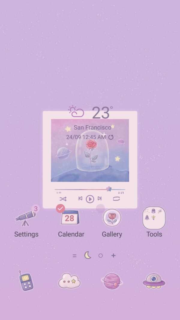 Samsung Themes: ❤️Mun❤️ Purple Universe ~❤️ Premium Theme miniature pastel universe in song