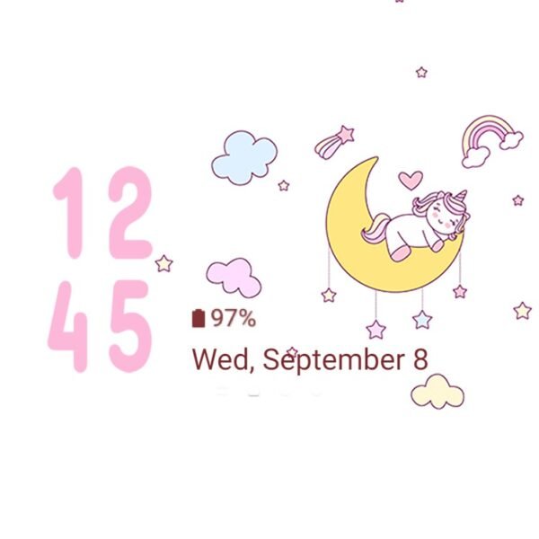 Samsung Themes: ❤️Mun❤️ Magic Unicorn ~❤️ Premium Theme little unicorn sitting on the cloud - Image 8