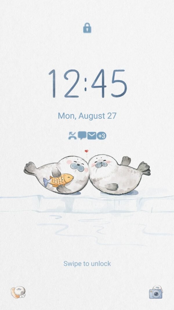 Samsung Themes: ❤️Mun❤️ Adorable seals ~❤️ Premium Theme seal sunbathing bliss on sunny ice floes - Image 2