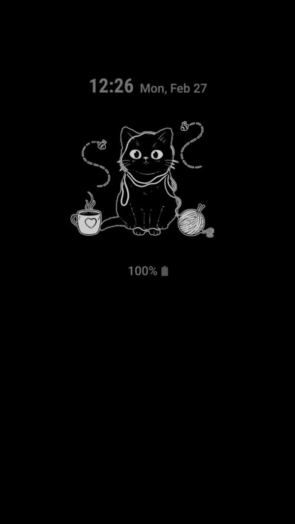 Samsung Themes: ❤️Mun❤️ Naughty Black Cat ~❤️ Premium Theme adorable black cat playing with wool - Image 7