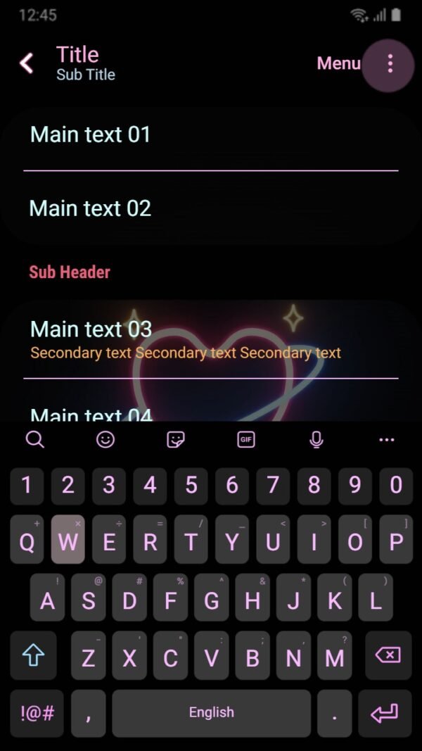 Samsung Themes: [Sim] Neon Romance ~ Premium Theme neon hearts stand out on a black background - Image 6