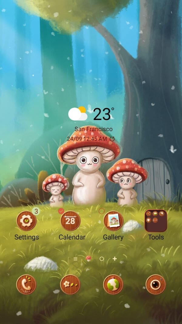 Samsung Themes: ❤️Mun❤️ Mushroom Family ~❤️ Premium Theme beautiful wonderland