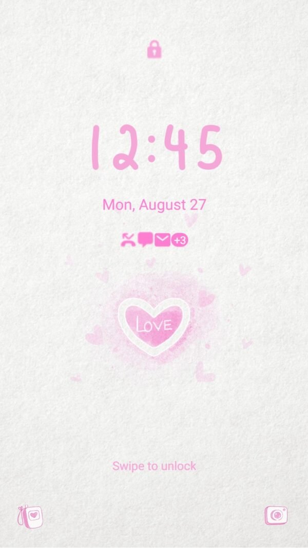 Samsung Themes: ❤️Mun❤️ Sweet Heart ~❤️ Premium Theme a simple pink heart filled with sweet love - Image 2