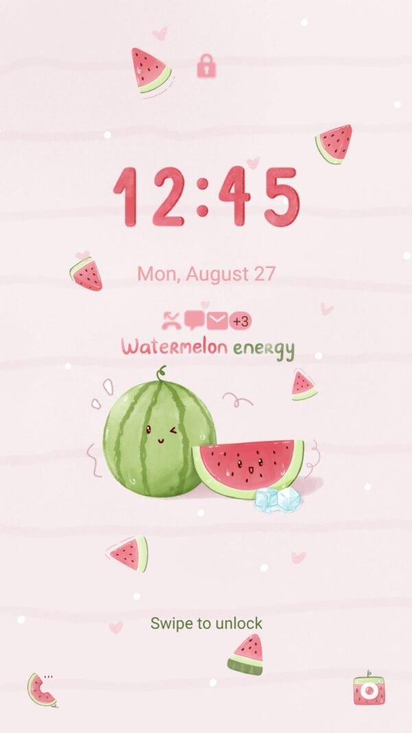 Samsung Themes: ❤️Mun❤️ Watermelon Energy ~❤️ Premium Theme watermelon pieces are full of abundant energy - Image 2