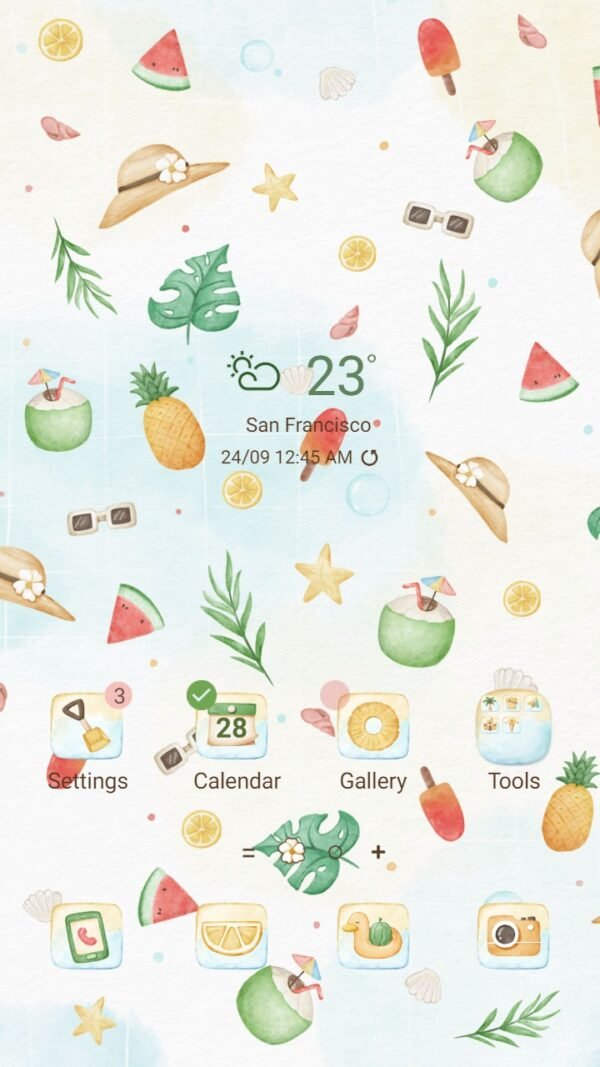 Samsung Themes: ❤️Mun❤️ Summer Item ~❤️ Premium Theme fresh items for summer