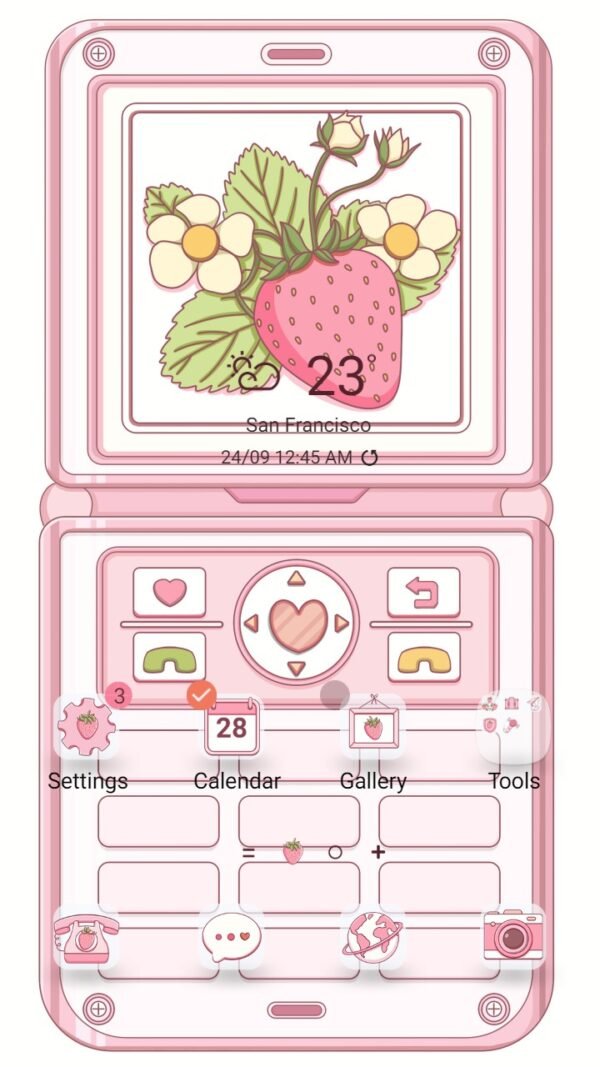 Samsung Themes: [Sim] Berry Sweet Phone ~ Premium Theme sweet strawberry phone screen