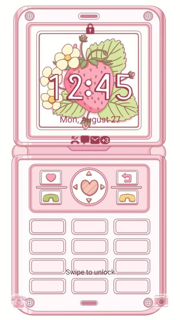 Samsung Themes: [Sim] Berry Sweet Phone ~ Premium Theme sweet strawberry phone screen - Image 2