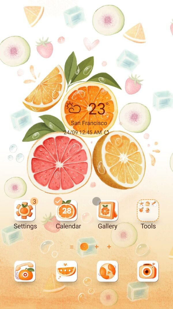 Samsung Themes: ❤️Mun❤️ Orange Breeze ~❤️ Premium Theme a refreshing orange breeze of tranquility and vibrance