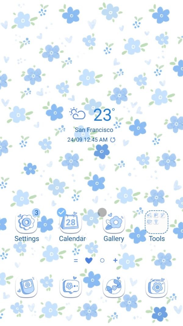 Samsung Themes: ❤️Mun❤️ Blue Blossom ~❤️ Premium Theme blue evokes feelings of relaxation and calmness