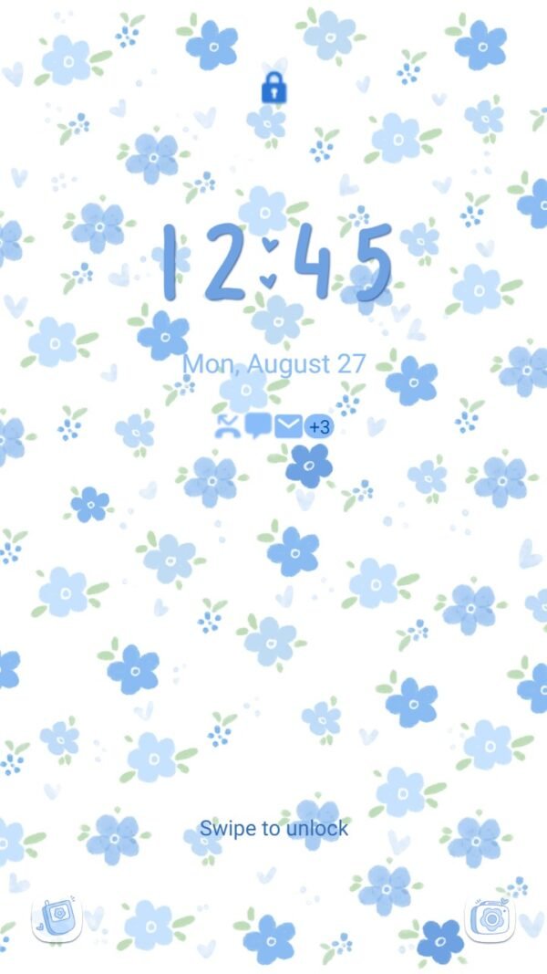 Samsung Themes: ❤️Mun❤️ Blue Blossom ~❤️ Premium Theme blue evokes feelings of relaxation and calmness - Image 2