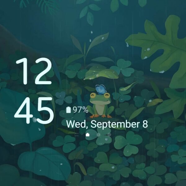 Samsung Themes: ❤️Mun❤️ Rainforest Serenity ~❤️ Premium Theme a lovely frog enjoying the rain in the middle of a tropical forest - Image 8