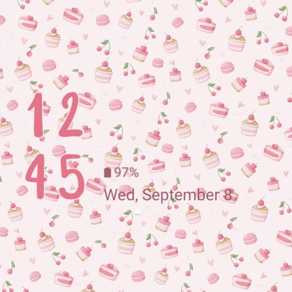 Samsung Themes: [Sim] Sweetness pink ~ Premium Theme Immerse yourself in the sweet pink color of cake and cherries - Image 8