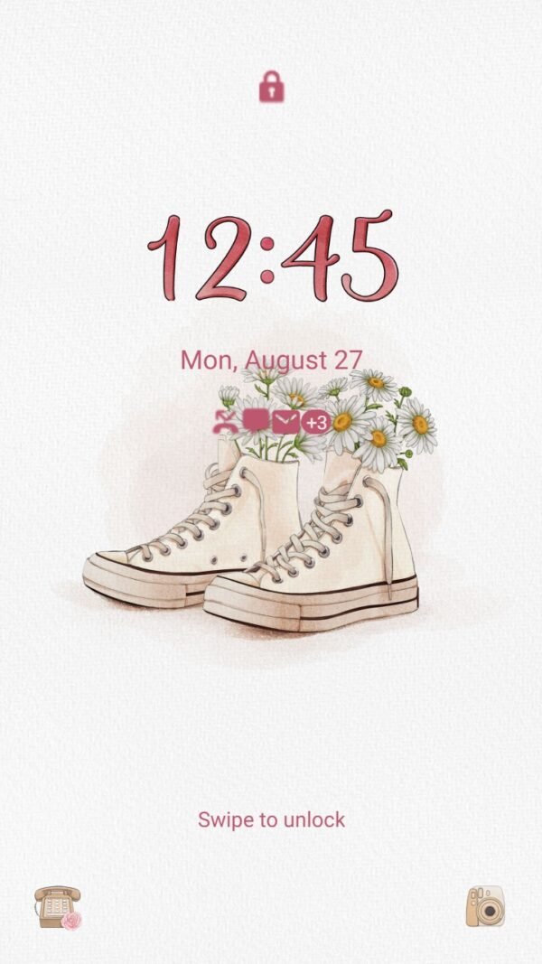 Samsung Themes: [Sim] Blooming Shoe ~ Premium Theme Classic shoes decorated with beautiful flowers - Image 2