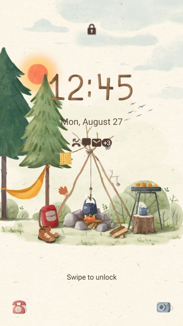 Samsung Themes: ❤️Mun❤️ Healing in the forest ~❤️ Premium Theme relaxing camping in the forest - Image 2