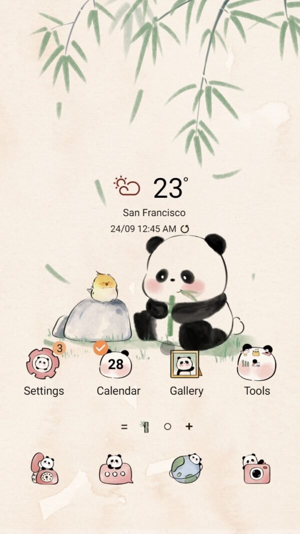 Samsung Themes: ❤️Mun❤️ Adorable Little Panda ~❤️ Premium Theme this cuddly companion will melt your heart