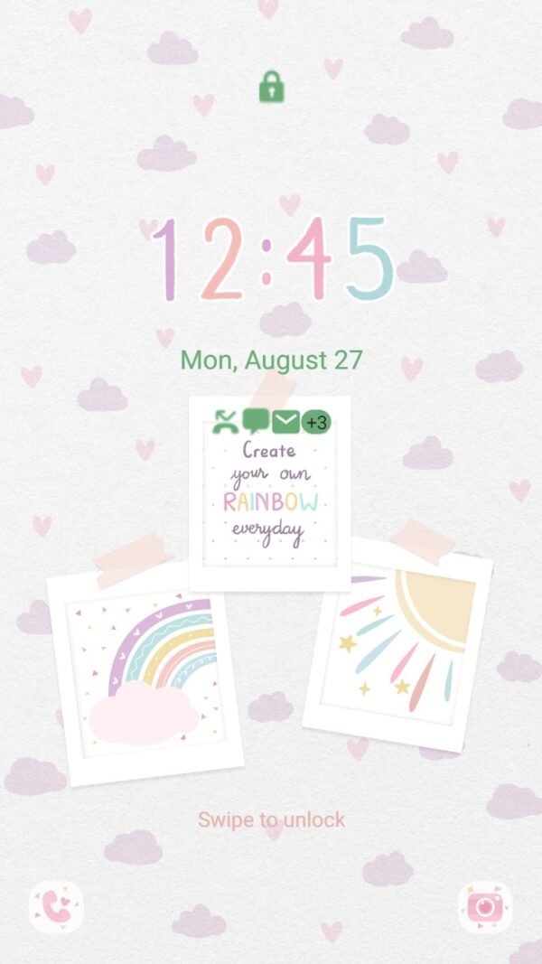 Samsung Themes: ❤️Mun❤️ Rainbow Aesthetic ~❤️ Premium Theme with a rainbow made of your own pastel colors - Image 2