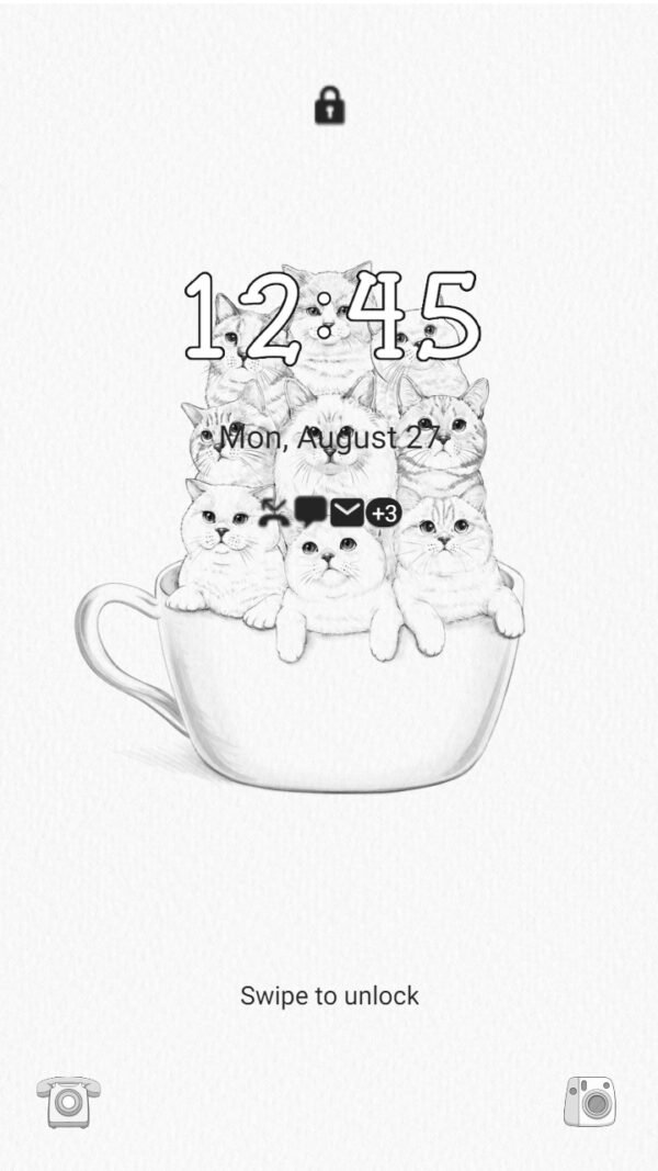 Samsung Themes: [Sim] Cat Cup Charm ~ Premium Theme adorable cats with many interesting expressions in a cup - Image 2