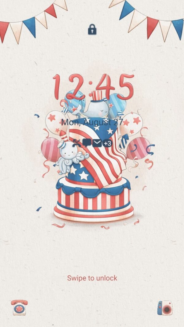 Samsung Themes: [Sim] Memorial Day Dessert ~ Premium Theme celebrates 4th of July with big birthday cake - Image 2