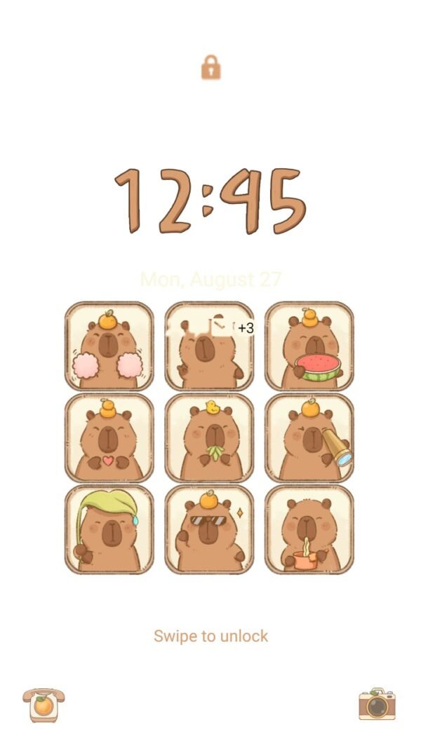 Samsung Themes: [Sim] Cute Capybara ~ Premium Theme Capybara's adorable expressions - Image 2