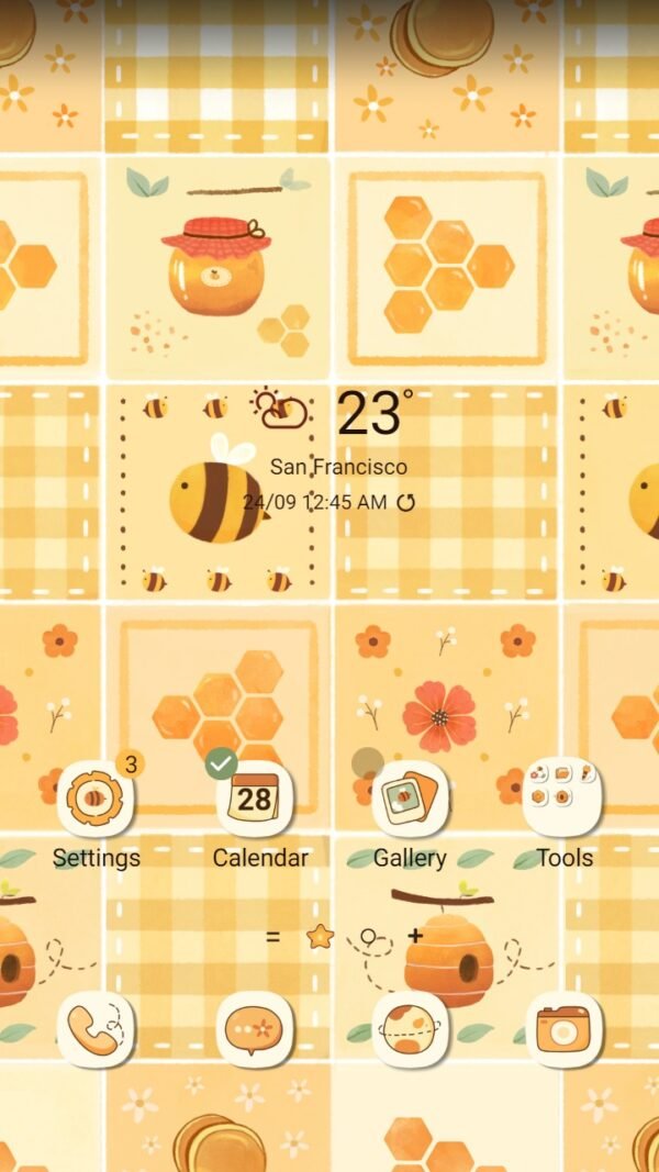 Samsung Themes: ❤️Mun❤️ Bumble Bee ~❤️ Premium Theme with lovely bees and a very eye-catching yellow color