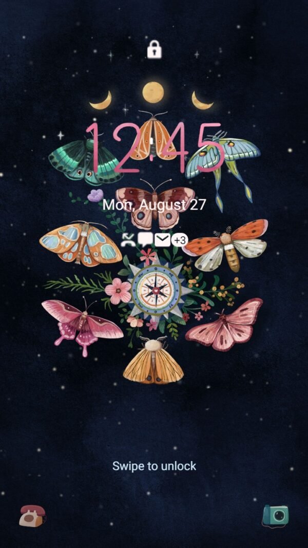 Samsung Themes: ❤️Mun❤️ Night Butterflies ~❤️ Premium Theme colorful moths fly in the night - Image 2