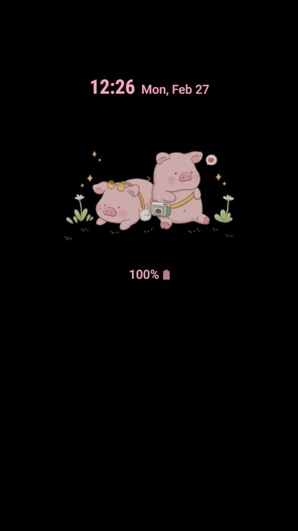 Samsung Themes: [Sim] Pig couple ~ Premium Theme about The adorable pair of pigs brings a feeling of happiness - Image 7