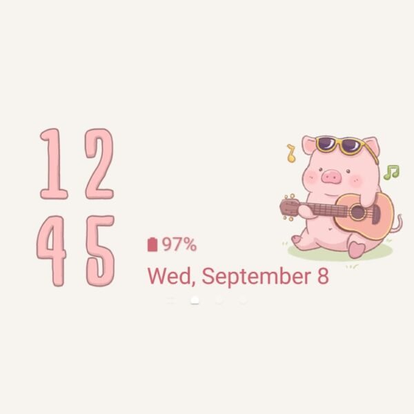 Samsung Themes: [Sim] Pig couple ~ Premium Theme about The adorable pair of pigs brings a feeling of happiness - Image 8