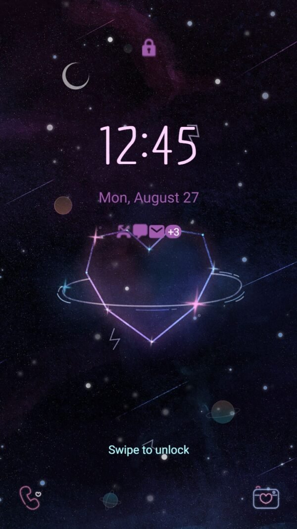 Samsung Themes: ❤️Mun❤️ Heart Constellation ~❤️ Premium Theme sparkling constellations above the Milky Way - Image 2