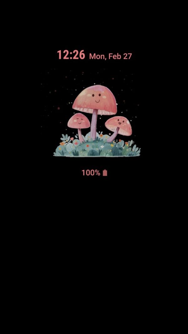 Samsung Themes: ❤️Mun❤️ Kawaii Mushrooms ~❤️ Premium Theme about three happy red mushrooms - Image 7