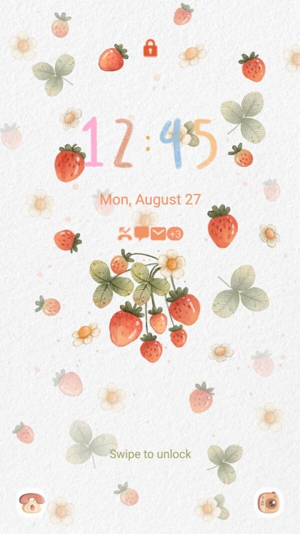 Samsung Themes: ❤️Mun❤️ Happy Strawberries ~❤️ Premium Theme about delicious, juicy strawberries - Image 2